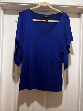 Blue V-Neck Women’s Top